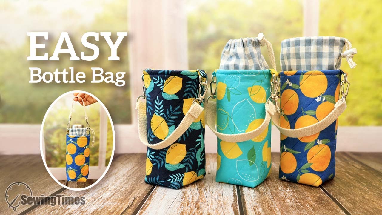 Easy Bottle Bag Tutorial 👍 Make your own water bottle holder [sewingtimes]