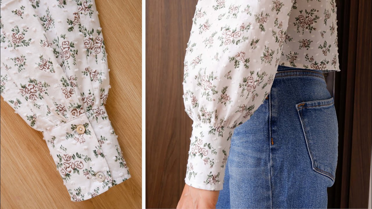 ✳ How To Sew gathered Sleeve With Cuff | Sewing Techniques For Beginners