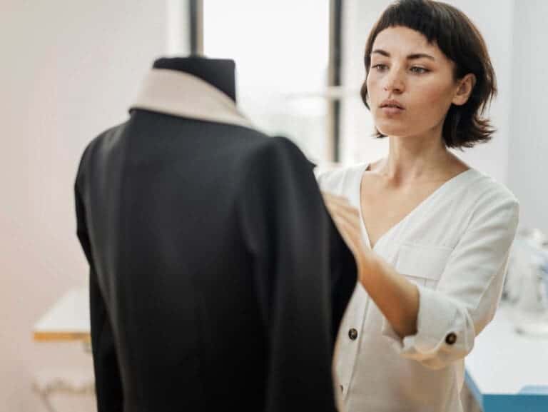 woman making jacket